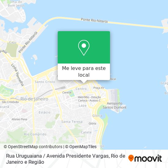 Rua Uruguaiana / Avenida Presidente Vargas mapa