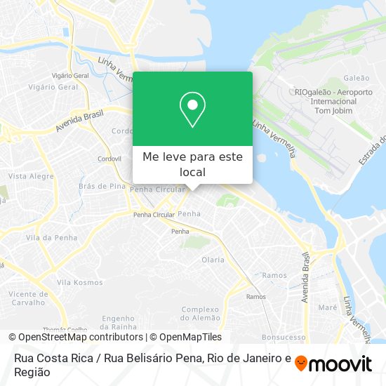 Rua Costa Rica / Rua Belisário Pena mapa