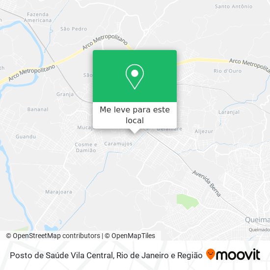 Posto de Saúde Vila Central mapa