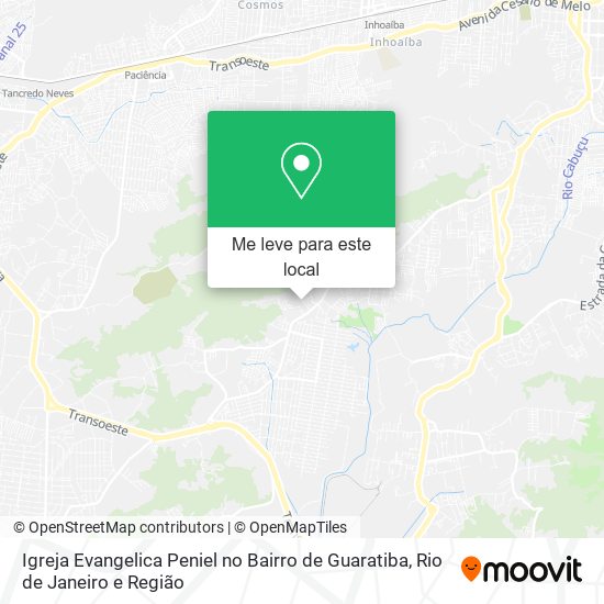 Igreja Evangelica Peniel no Bairro de Guaratiba mapa