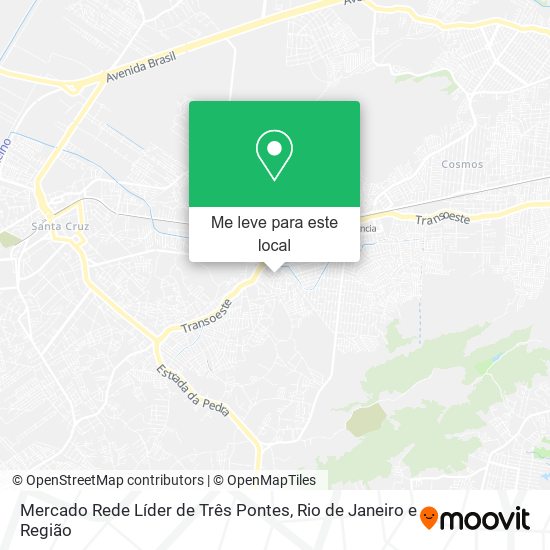 Mercado Rede Líder de Três Pontes mapa
