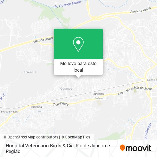 Hospital Veterinário Birds & Cia mapa