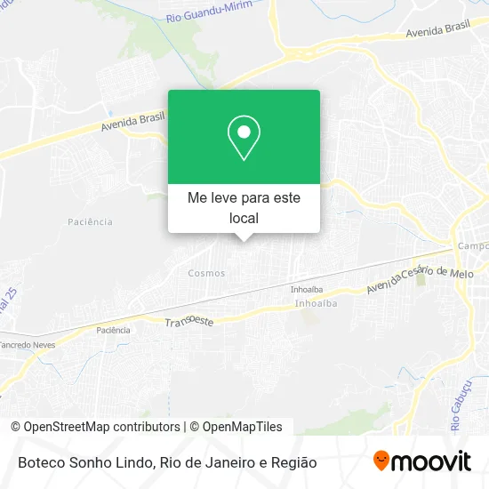 Boteco Sonho Lindo mapa