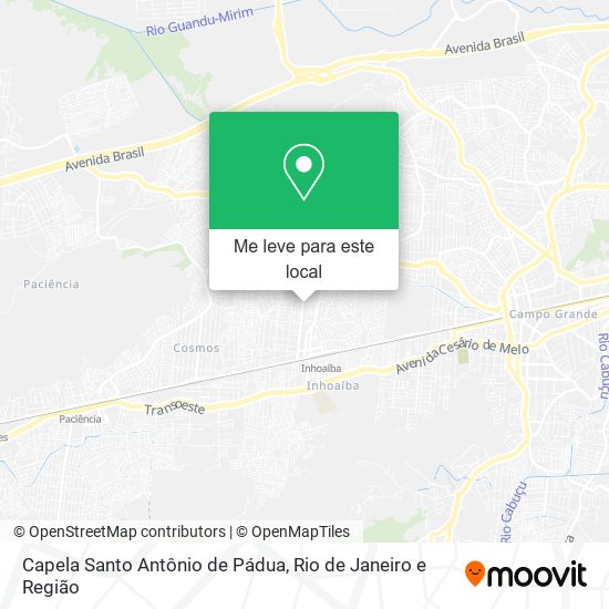 Capela Santo Antônio de Pádua mapa