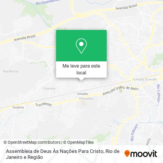 Assembleia de Deus Às Nações Para Cristo mapa
