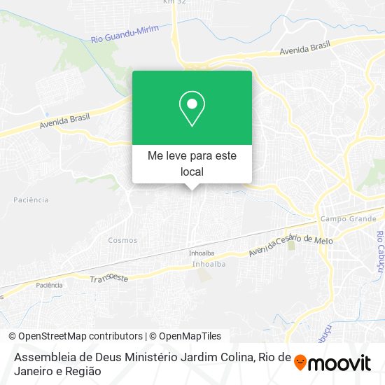 Assembleia de Deus Ministério Jardim Colina mapa