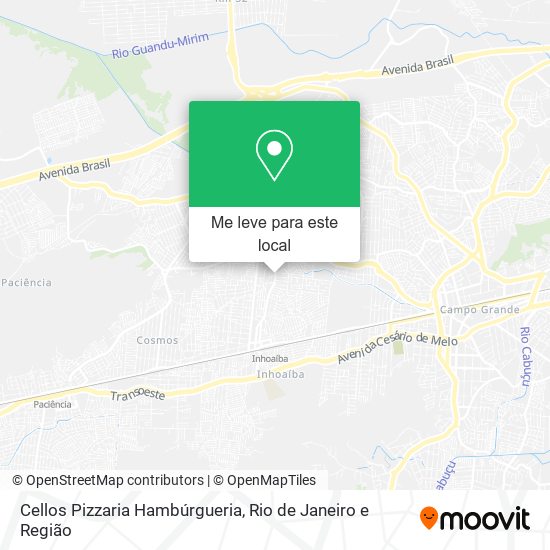 Cellos Pizzaria Hambúrgueria mapa