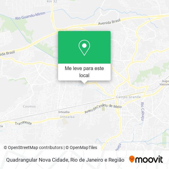 Quadrangular Nova Cidade mapa