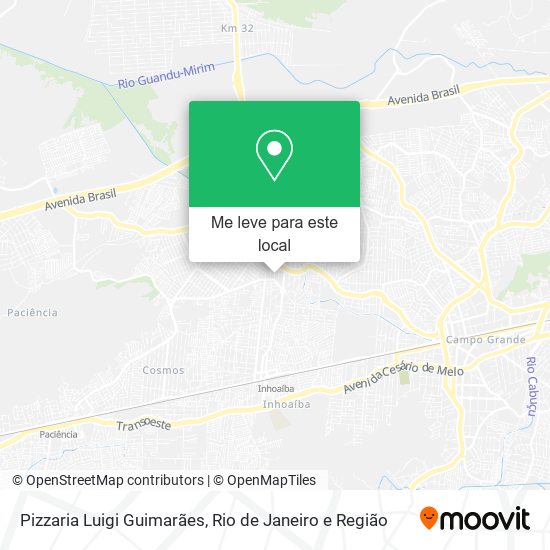 Pizzaria Luigi Guimarães mapa