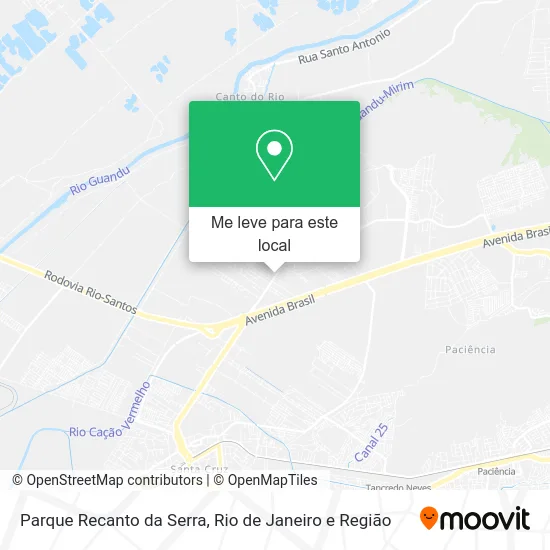 Parque Recanto da Serra mapa
