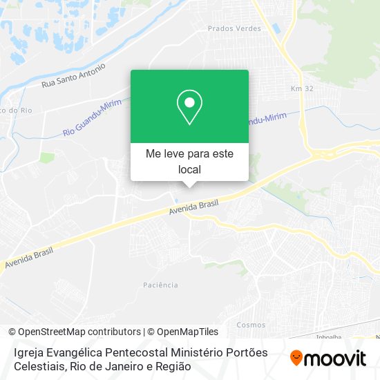 Igreja Evangélica Pentecostal Ministério Portões Celestiais mapa