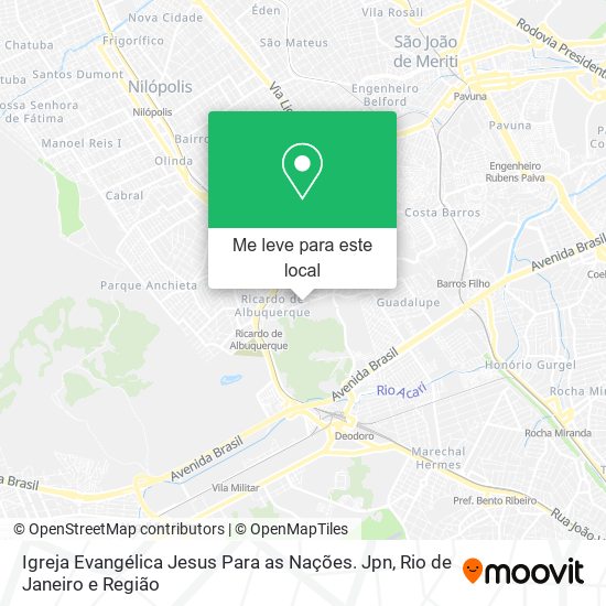Igreja Evangélica Jesus Para as Nações. Jpn mapa
