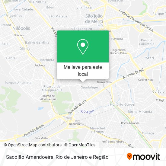 Sacolão Amendoeira mapa
