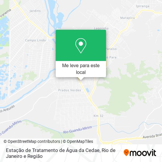 Estação de Tratamento de Água da Cedae mapa