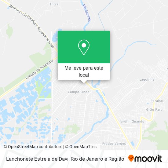 Lanchonete Estrela de Davi mapa