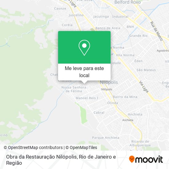 Obra da Restauração Nilópolis mapa