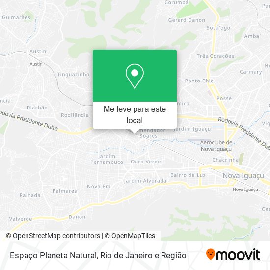 Espaço Planeta Natural mapa