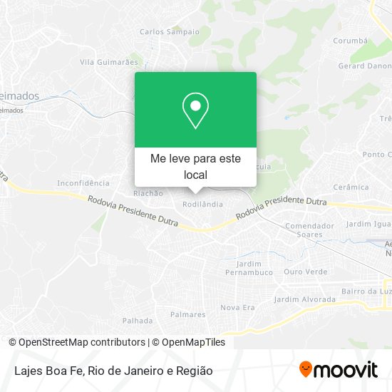 Lajes Boa Fe mapa
