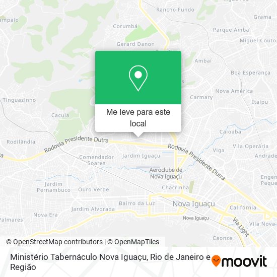 Ministério Tabernáculo Nova Iguaçu mapa
