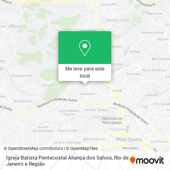 Igreja Batista Pentecostal Aliança dos Salvos mapa