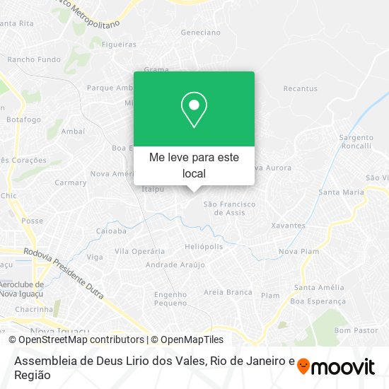 Assembleia de Deus Lirio dos Vales mapa