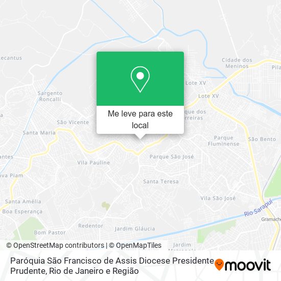 Paróquia São Francisco de Assis Diocese Presidente Prudente mapa