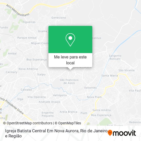 Igreja Batista Central Em Nova Aurora mapa