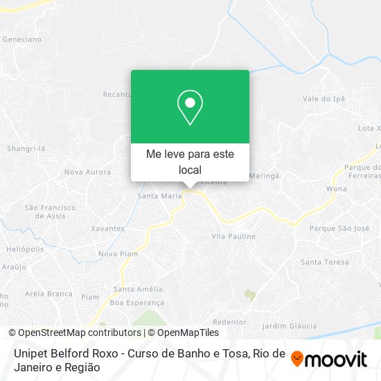 Unipet Belford Roxo - Curso de Banho e Tosa mapa