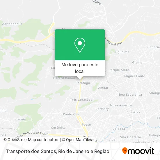 Transporte dos Santos mapa