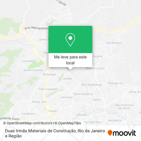 Duas Irmãs Materiais de Construção mapa