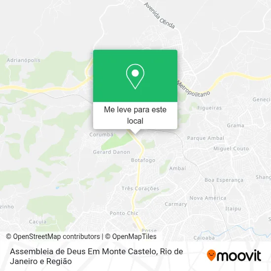 Assembleia de Deus Em Monte Castelo mapa