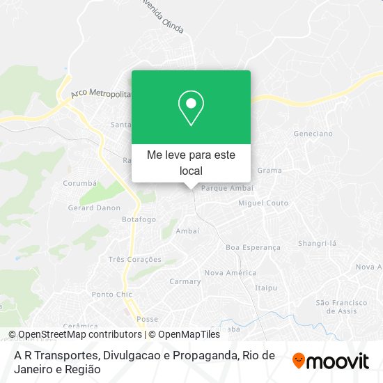 A R Transportes, Divulgacao e Propaganda mapa