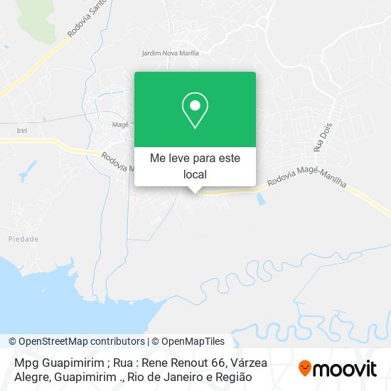 Mpg Guapimirim ; Rua : Rene Renout 66, Várzea Alegre, Guapimirim . mapa