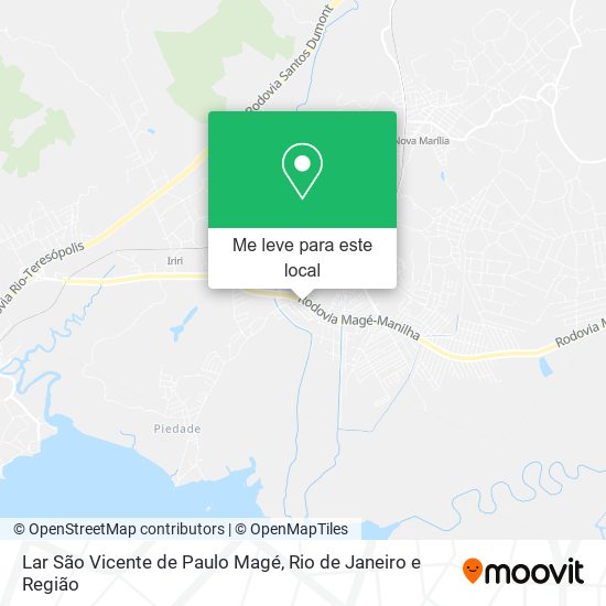 Lar São Vicente de Paulo Magé mapa