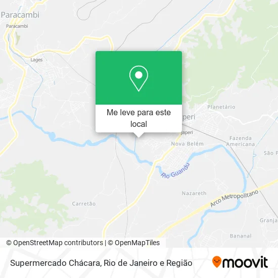 Supermercado Chácara mapa