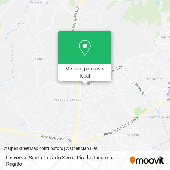 Universal Santa Cruz da Serra mapa