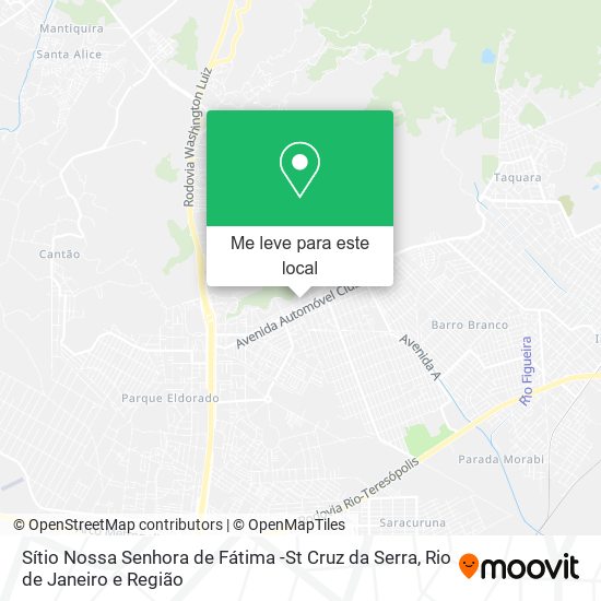 Sítio Nossa Senhora de Fátima -St Cruz da Serra mapa