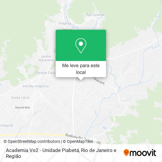 Academia Vo2 - Unidade Piabetá mapa