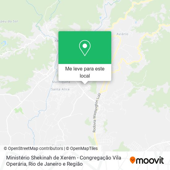 Ministério Shekinah de Xerém - Congregação Vila Operária mapa