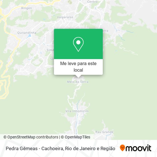 Pedra Gêmeas - Cachoeira mapa