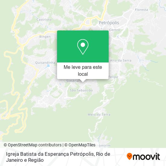 Igreja Batista da Esperança Petrópolis mapa