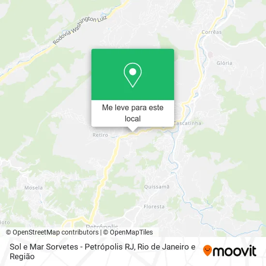 Sol e Mar Sorvetes - Petrópolis RJ mapa