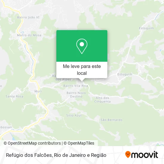 Refúgio dos Falcões mapa