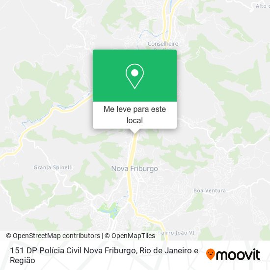 151 DP Polícia Civil Nova Friburgo mapa
