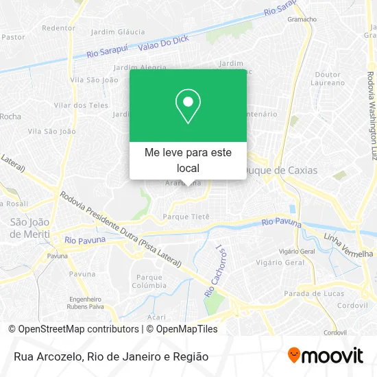 Rua Arcozelo mapa