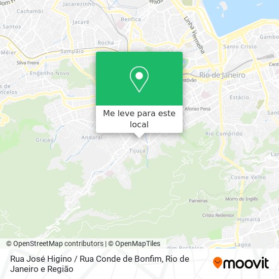Rua José Higino / Rua Conde de Bonfim mapa
