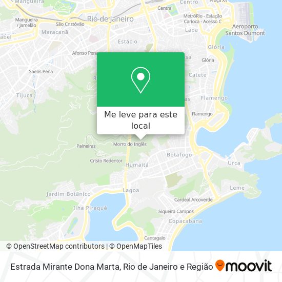 Estrada Mirante Dona Marta mapa