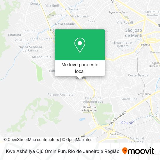 Kwe Ashé Iyá Ojú Omin Fun mapa