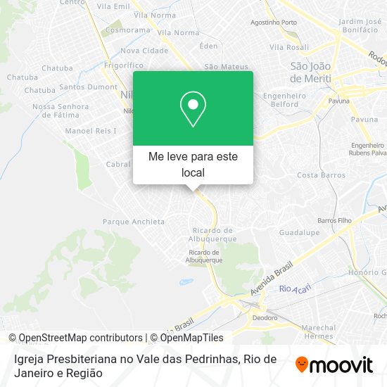 Igreja Presbiteriana no Vale das Pedrinhas mapa