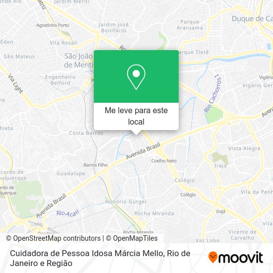 Cuidadora de Pessoa Idosa Márcia Mello mapa